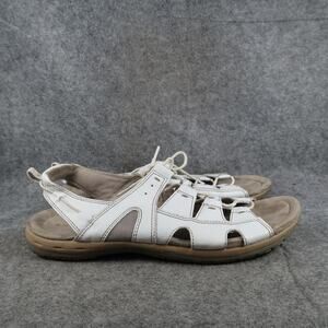 Earth Origins Shoes Womens 12 Sandals Casual Open Toe Lace Up Slingback White